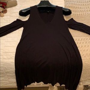 BCBG MaxAzria Black Cold Shoulder Long Tunic S